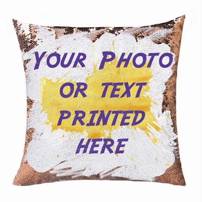 Magic Sequin Pillow Clever Customized Name Photo Gift Hide Message Pillow